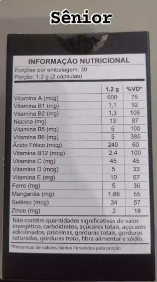 Polivitamínico AZ 500mg Senior, 60 Cápsulas, Gold Lab