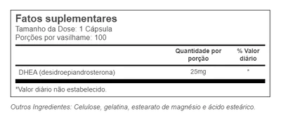 Dhea 25mg, 100 Cápsulas, Vitacost