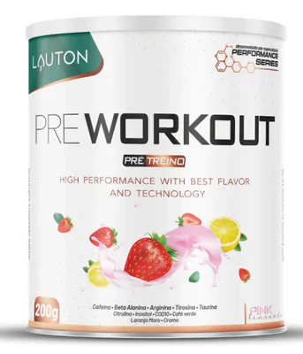 Pré treino, 200g Sabor Pink Lemonade, Lauton Nutrition