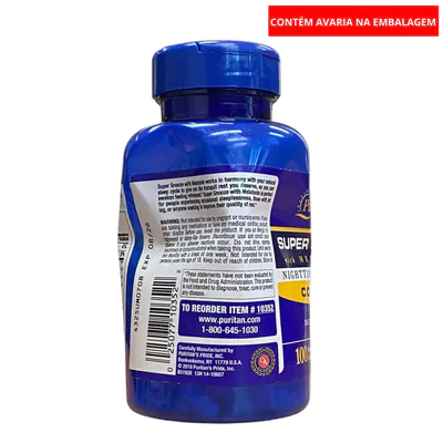 Melatonina, 5mg, Super Snooze (Sono profundo), 100 cápsulas (Pequena Avaria)