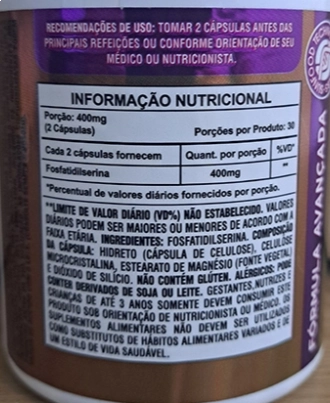 Fosfatidilserina, 500mg, 60 cápsulas, Sunfood