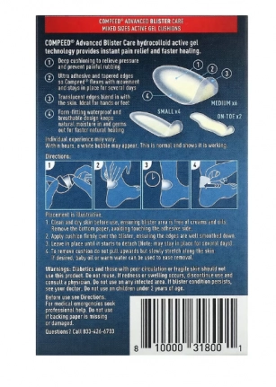 Advanced Blister Care, Tamanhos mistos, 12 almofadas de gel ativo, Compeed