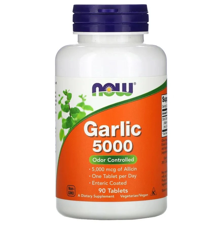 Garlic (Alho) 5000, 90 Comprimidos, Now