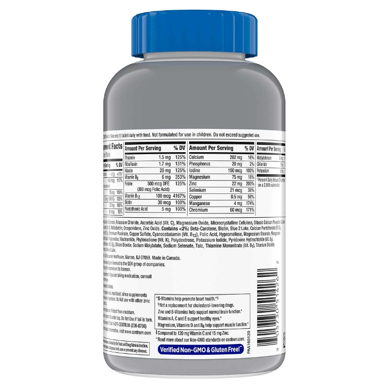 Centrum Silver Men 50+, 275 Comprimidos, Importado