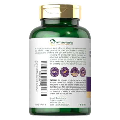 Resveratrol Complex, Com Extrato de Semente de Uva, 1800mg, 180 Cápsulas, Carlyle