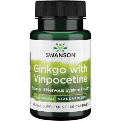 Ginkgo com Vinpocetina, 60 Cápsulas, Swanson