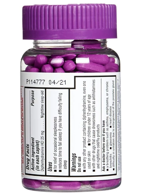 Sleep Aid, HCl de difenidramina, 25mg, 200 Cápsulas, Rite Aid