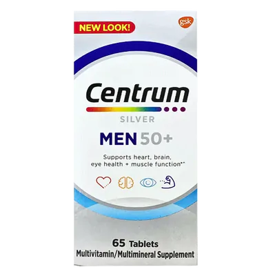 Centrum Silver Men 50+, 65 Comprimidos, Importado