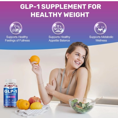 GLP Supplement 15 em 1, Fórmula Avançada para Suporte ao Metabolismo e Bem-Estar Digestivo, 150 Softgels, ZHPK