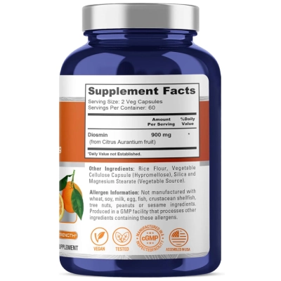 Diosmin 900mg, Diosmina, 120 Cápsulas, NusaPure