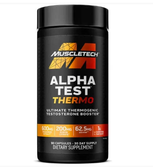 AlphaTest Thermo, Testosterona Termogênico, T-Boost com Tribulus, 90 Cápsulas, MuscleTech