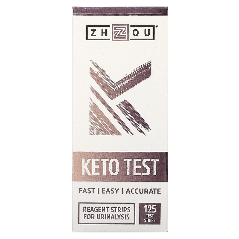 Keto Test, 125 Faixas de Teste, Zhou Nutrition