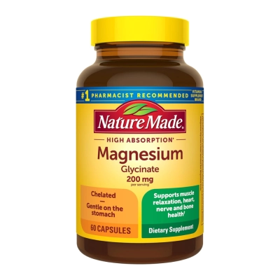Magnésio Glicinato 200mg, 60 Cápsulas, Nature Made Magnésio Glicinato 200mg, 60 Cápsulas, Nature Made