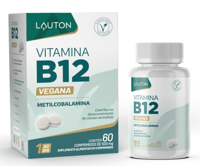 Vitamina B12, Metilcobalamina 9,94mcg, 60 Comprimidos, Lauton Nutrition