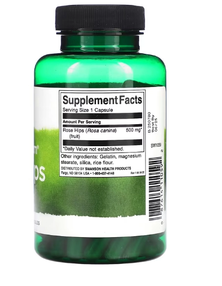 Rosa Mosqueta Full Spectrum, 500mg, 120 Cápsulas, Swanson
