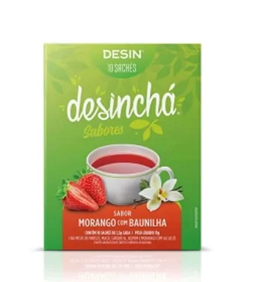Desinchá, Sabor Morango com Baunilha, 10 Sachês