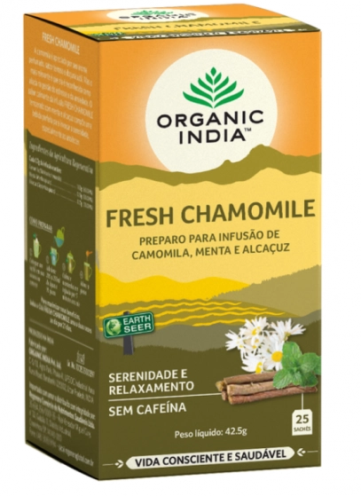 Chá Fresh Camomile, 25 Sachês, Organic India