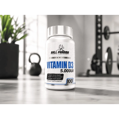Vitamina D3, 5000UI, 100 Cápsulas, Bull Pharma