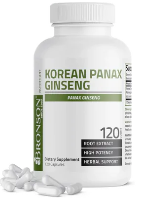 Korean Panax Ginseng, 120 Cápsulas, Bronson 