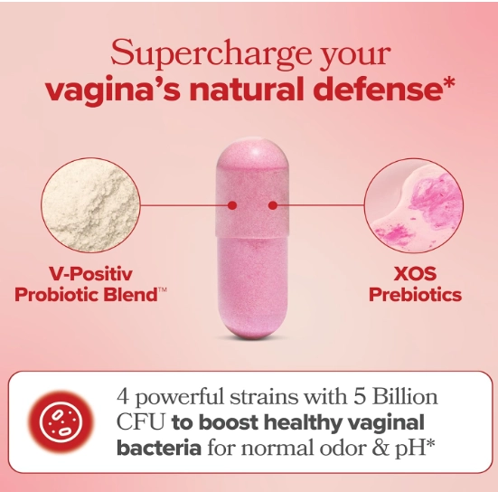 URO Probióticos Vaginais para Mulheres pH Balance com Prebióticos e Mistura de Probióticos Lactobacillus, 60 Cápsulas, O