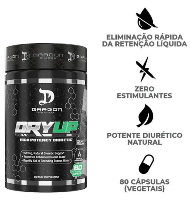 DryUp Diurético, 80 Cápsulas, Dragon Pharma