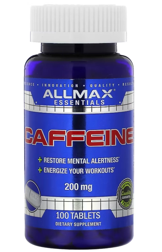 Cafeína, 200mg, 100 Comprimidos, Allmax Nutrition