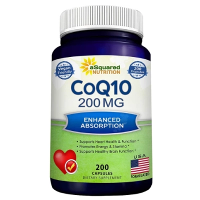 Coenzima CoQ10 200mg, 200 Cápsulas, aSquared Nutrition