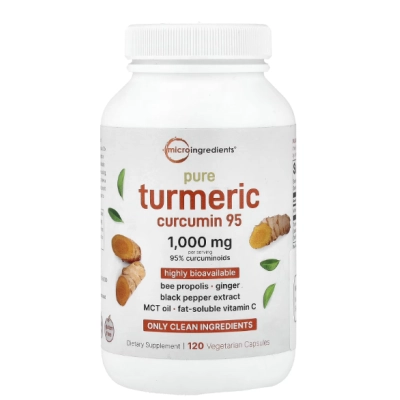 Pure Turmeric Curcumin 95, Cúrcuma Pura Curcumina 1000mg, 120 Cápsulas, Micro Ingredients