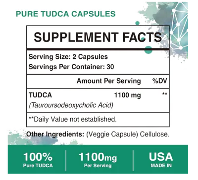 TUDCA Suplementos hepáticos, 1100mg, 60 Cápsulas, Sambugra