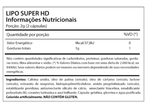 Termogênico Lipo Super HD, 60 cápsulas, Cell Force