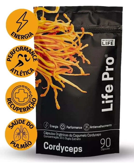 Extrato Cordyceps Militaris,Auxilio a Energia, Vitalidade e Libido, 90 Cápsulas, Microdose Life