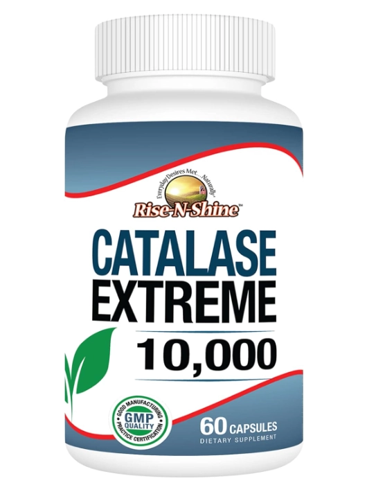 Catalase Extreme 10000UI, 60 Cápsulas, Rise N Shine