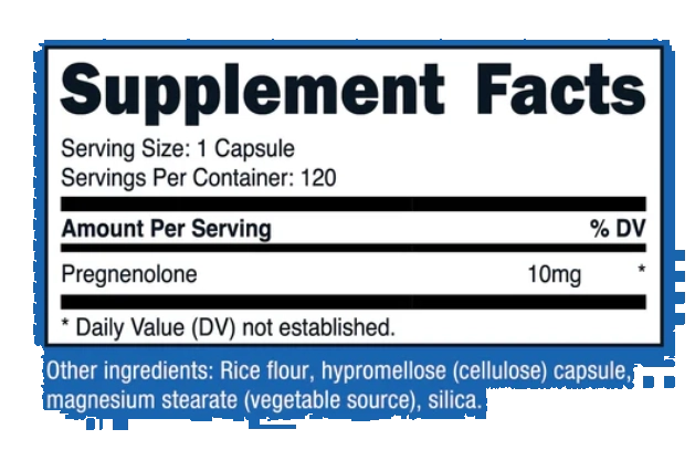 Pregnenolone 10mg, 120 Cápsulas, Nutricost