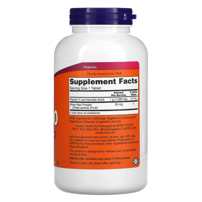 Vitamina C, 1000mg , 250 Comprimidos, Now