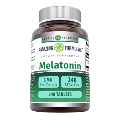 Melatonina, 3 mg, 240 Comprimidos -  Amazing Nutrition