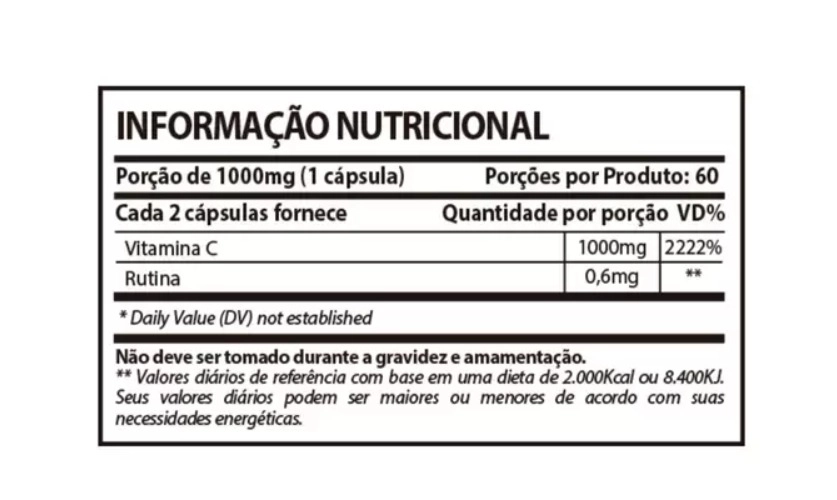 Vitamina C, 1000mg, 60 Cápsulas, Sunfood