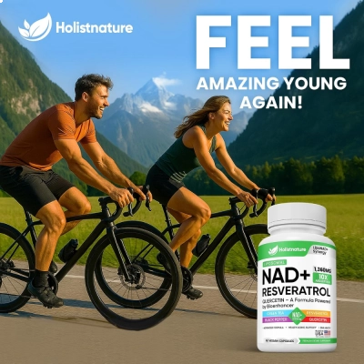Suplemento NAD+ Lipossomal Com Resveratrol, 90 Cápsulas, Holistnature
