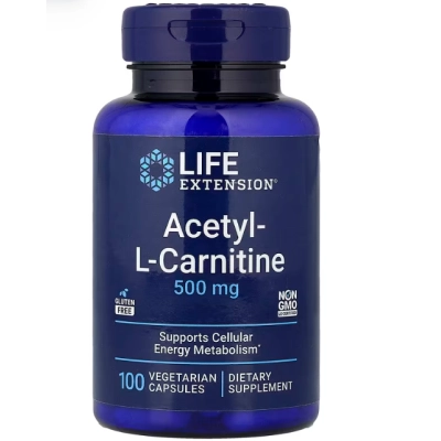 Acetil-L-Carnitina 500mg, 100 Cápsulas, Life Extension