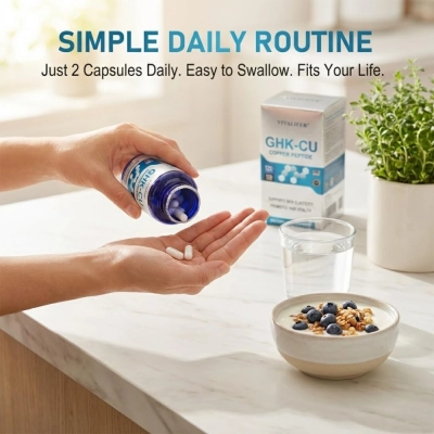 GHK-Cu Copper Peptide, 120mcg, 120 Cápsulas, VivaLifer