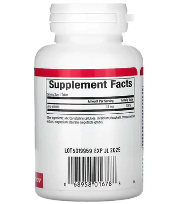 Citrato De Zinco 15mg, 90 Comprimidos, Natural Factors
