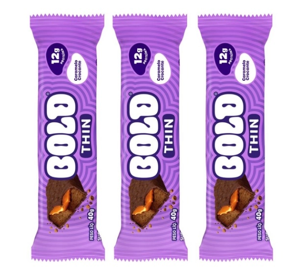 Barra de Proteína Thin, 12g de Proteína, Sabores, 3 Unidades, 40g Cada, BOLD Snacks