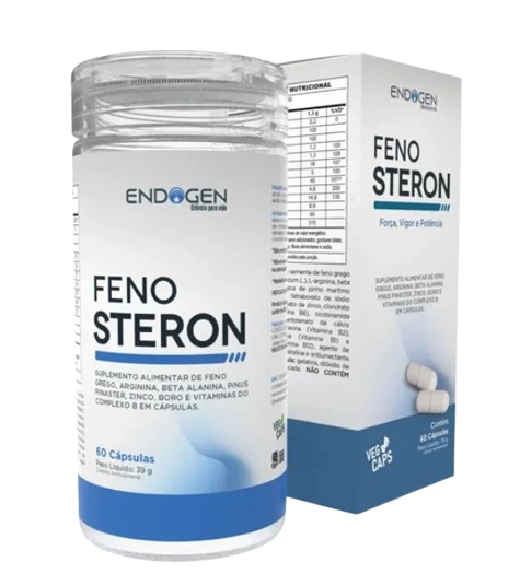 Fenosteron, Feno Grego, Beta Alanina e Arginina, 60 Cápsulas, Endogen