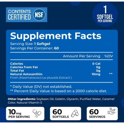 Astaxantina 10mg, 60 Cápsulas, We Like Vitamins