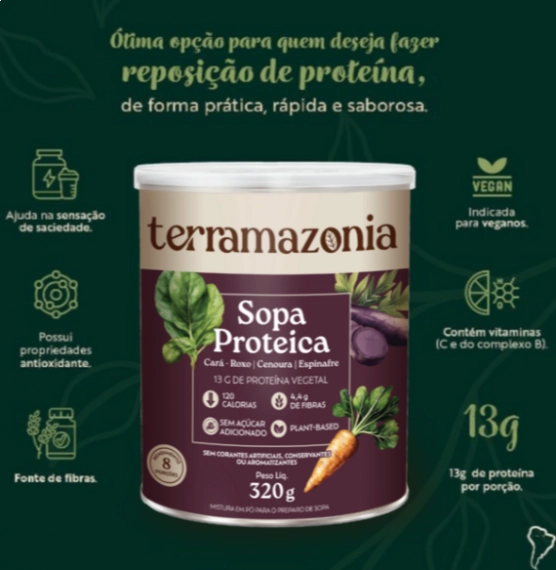 Sopa Proteica Cará-roxo, 40g, Terramazonia