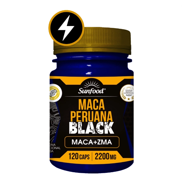 Maca Peruana Black, 2200mg, 120 Cápsulas, Sunfood