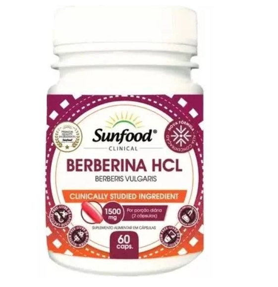 Berberina HCL 1500mg, 60 Cápsulas, Sunfood