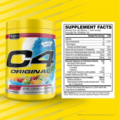 Pré-Treino C4 Original Hawaiian Punch, 450g, Cellucor