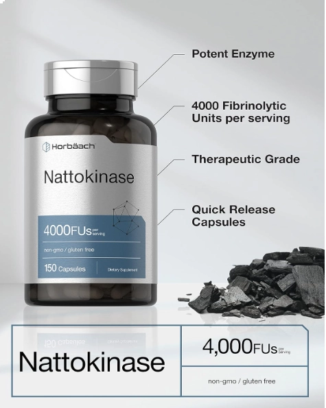 Nattokinase 4000FUs, 150 Cápsulas, Horbaach