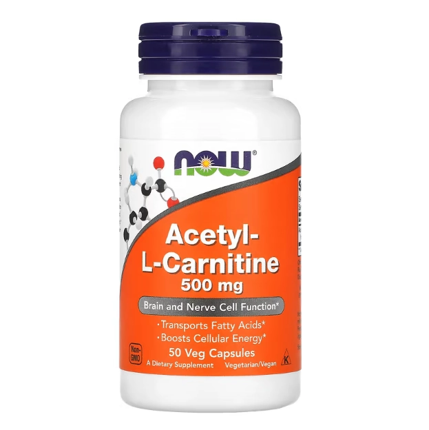 Acetil L-Carnitina, 500mg, 50 Cápsulas, Now