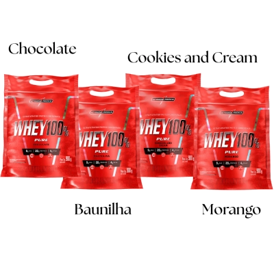 Whey 100% Pure, Sabores, 900g, IntegralMedica